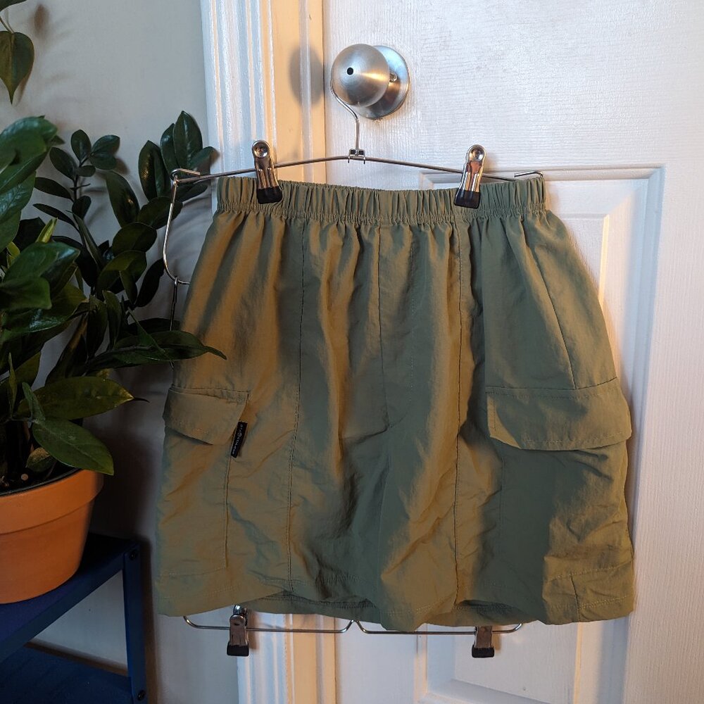 Olive Green Women's Athletic Cargo Shorts